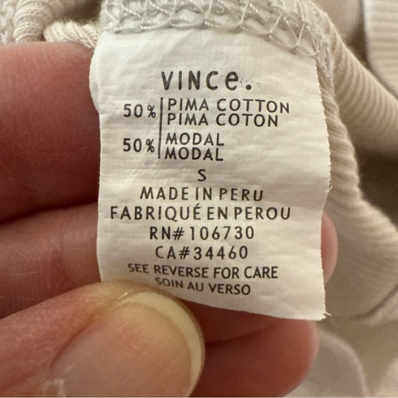Vince Lot Of 2 Womens White Beige Tank Top Ribbed Pima Cotton Made In Peru Sz S - Picture 9 of 12